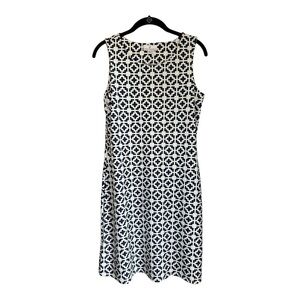 Jude Connally Sleeveless Shift Dress Navy/White Size Small